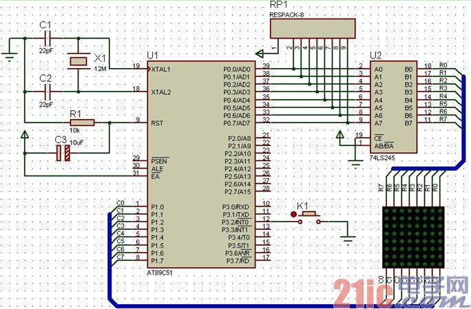 ƬC(j)CZ(y)ԳO(sh)Ӌ(j)8X8LED c(din)@ʾ(sh)